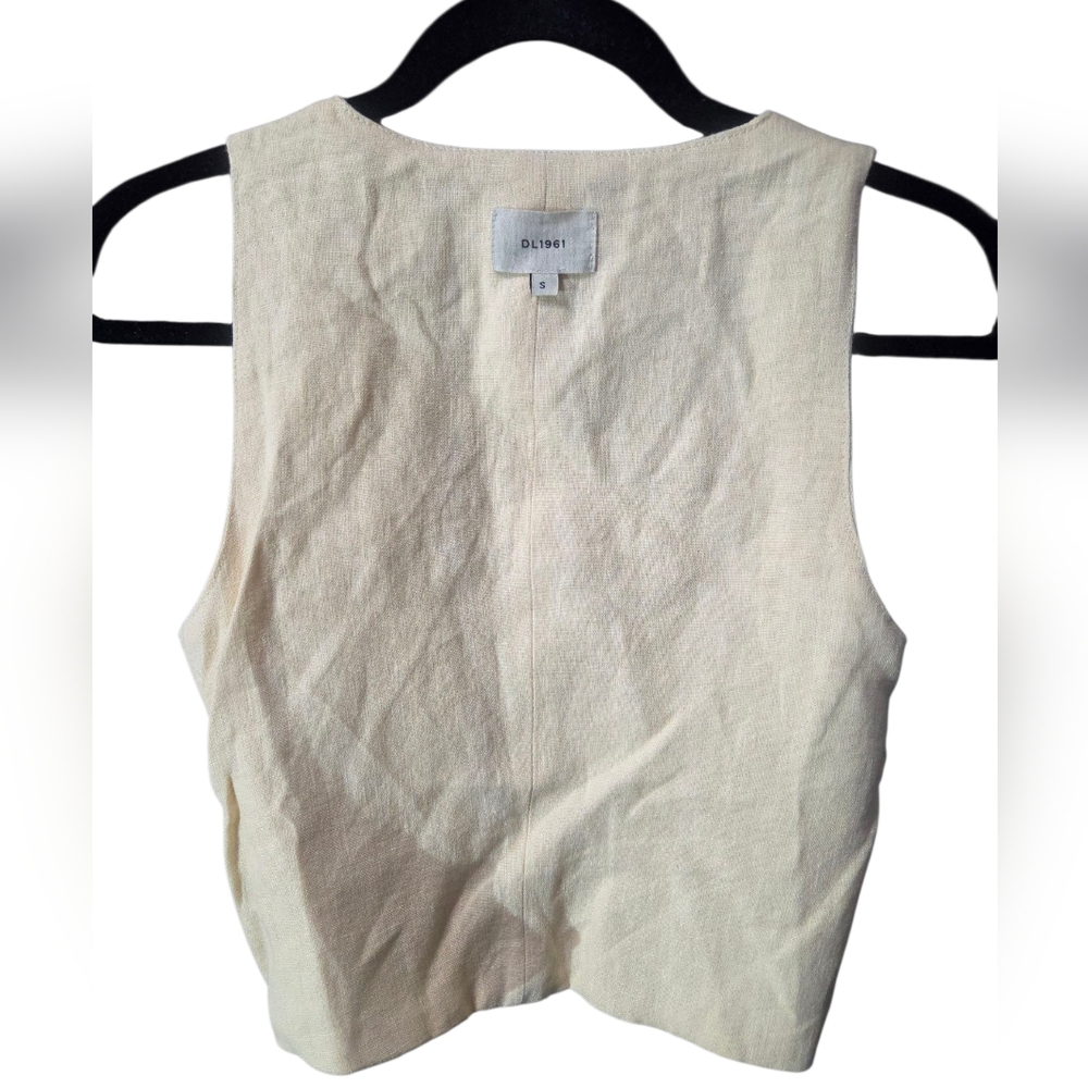 DL1961 Cream Buttoned Crop Tank Top Size S - Picture 2 of 4